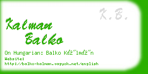 kalman balko business card